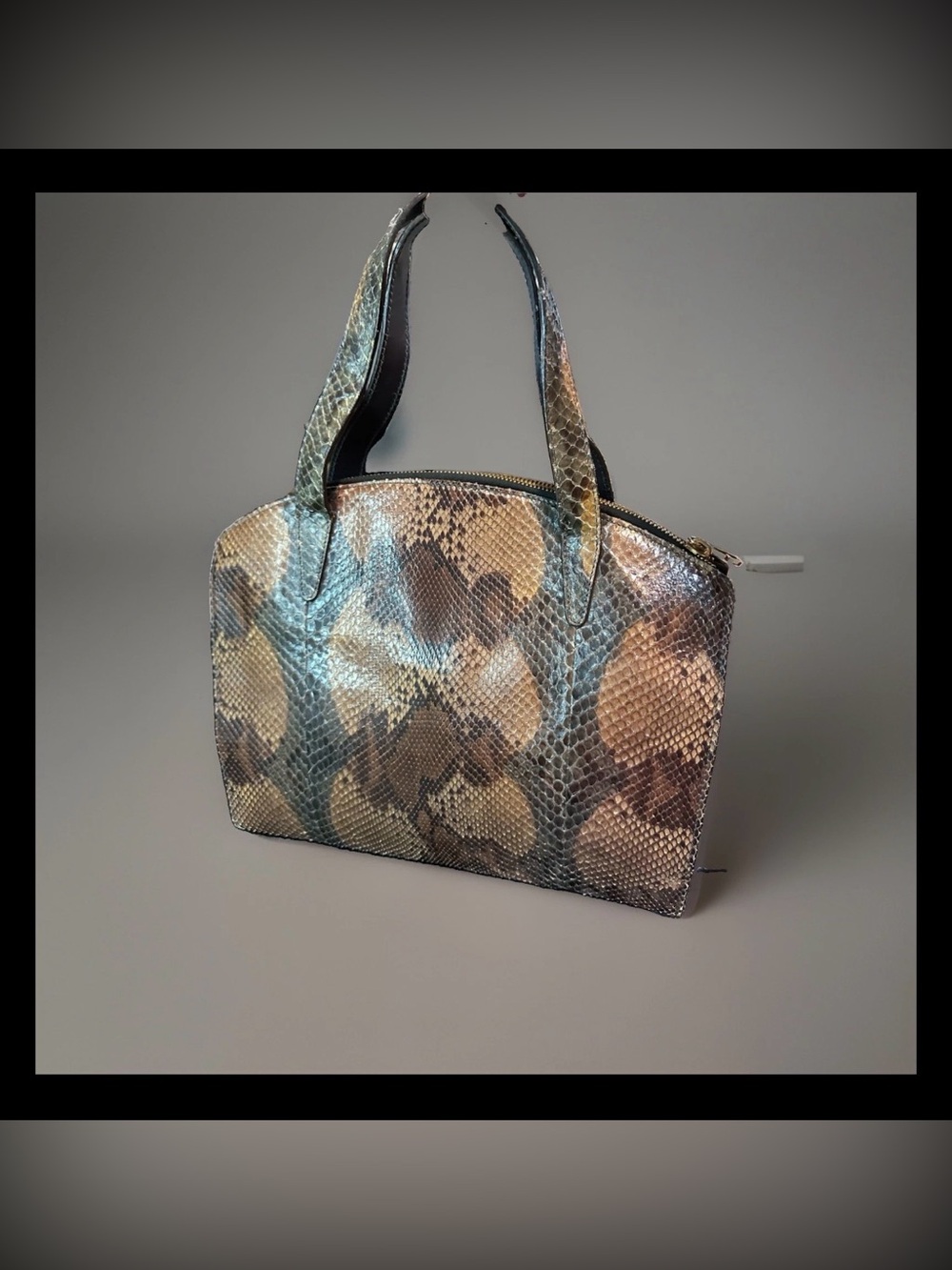 Gucci Python Bordeaux Leather Handbag Vintage - Picture 2 of 16